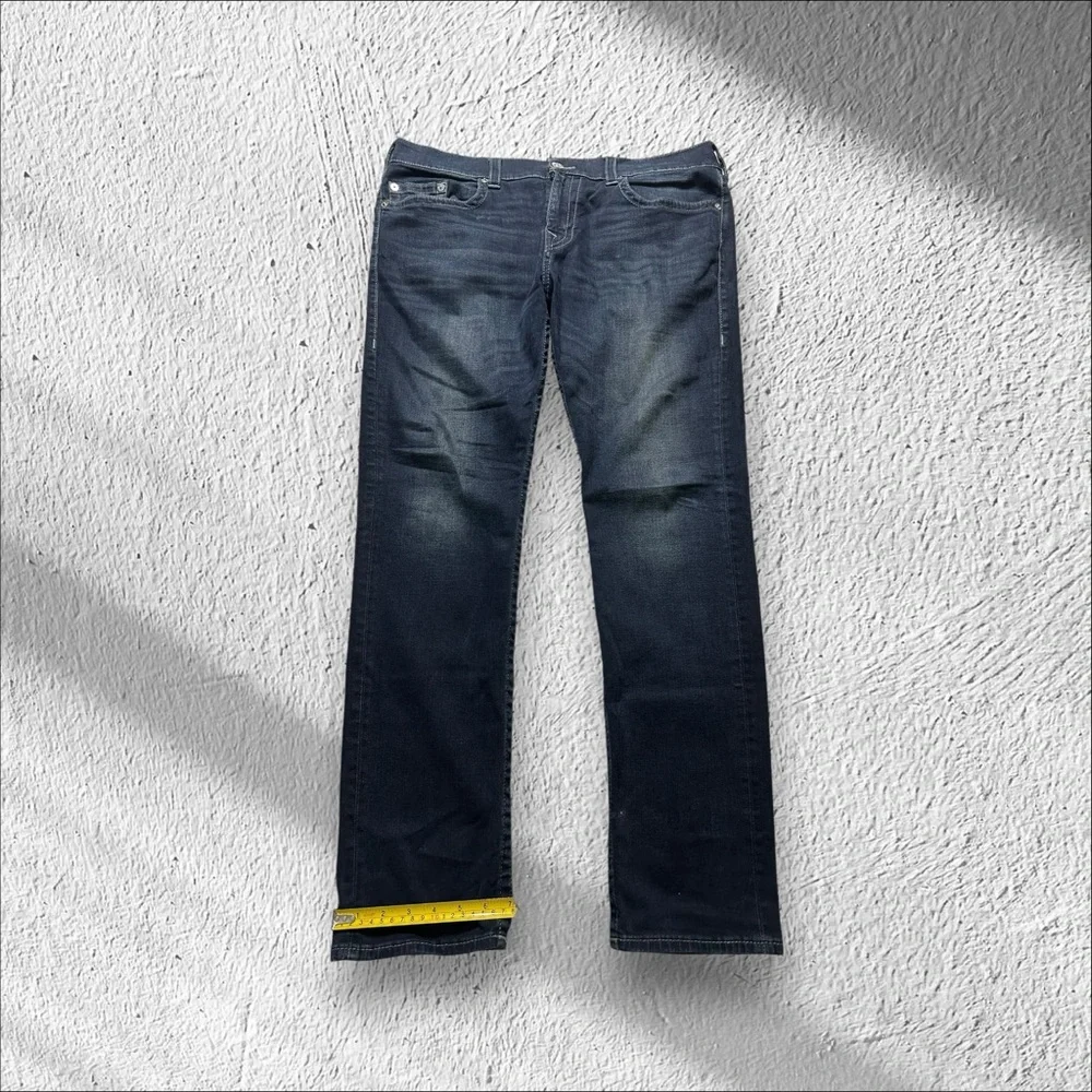 true religion rocco relaxed skinny jeans men’s 38 navy blue Y2K
